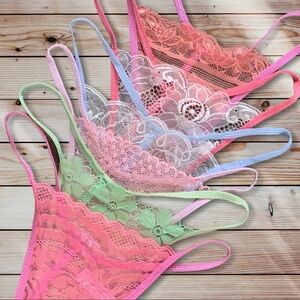 NEW 6pc Women’s Lace G-String Thong Panties M/L
